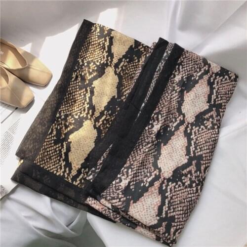 2019 Fashion Autumn Cotton Snake Grain Pattern Scarves Shawls Long Leopard Wrap Scarf Hijab Muffler 3 Color Free Shipping