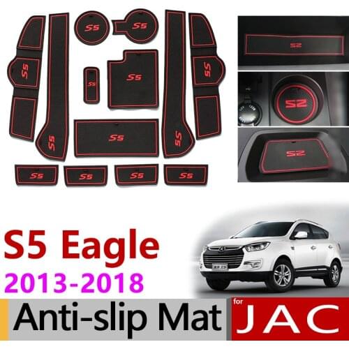 Anti-Slip Gate Slot Mat Rubber Coaster for JAC S5 Eagle Refine 2013 2014 2015 2016 2017 2018 Interior Trim Accessories Stickers