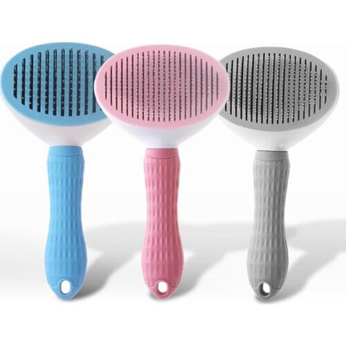 Pet Comb Brush Removal Comb Grooming Cats Hair Remove Selfcleaning Flea Comb for Dogs Grooming Toll Automatic Hair Brush Trimmer