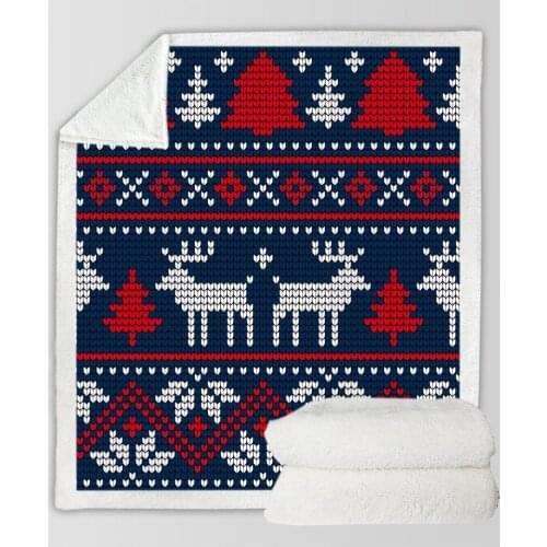 Christmas Throw Blanket Soft Warm Winter Sherpa Fleece Blanket Santa Claus Xmas Plush Bedspread Cover For Kid Bed Sofa Couch Car