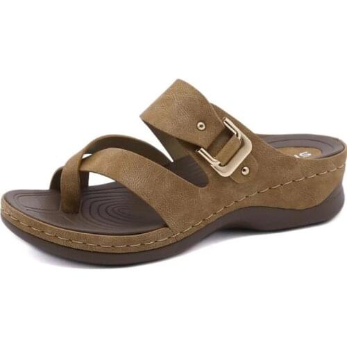 Female Casual Beach Shoes Open Toe Ladies Fashion Comfortable Wedges Flip Flop Adult Summer 2021 Womens Sandals Slippers