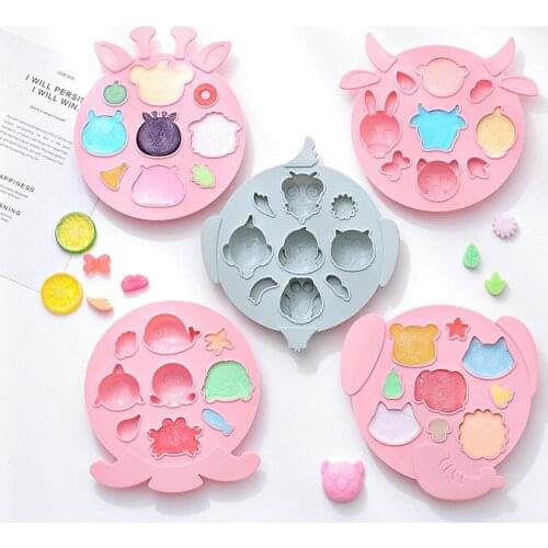 A variety of cartoon animal-shaped cake chocolate silicone mold Childrens food supplement box DIY rice cake mold Can be steamed