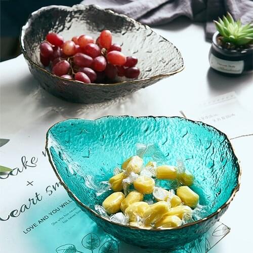 Japanese Style Glass Bowl Transparent Fruit Salad Soup Dessert Snack Food Mixing Bowl Tea Wash Large Snack Plate Dessert Plate