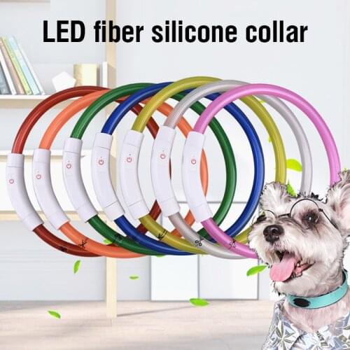Led Usb Dog Collar Pet Dog Collar Night Dog Collars Glowing Luminous Rechargeable LED Night Safety Flashing Glow