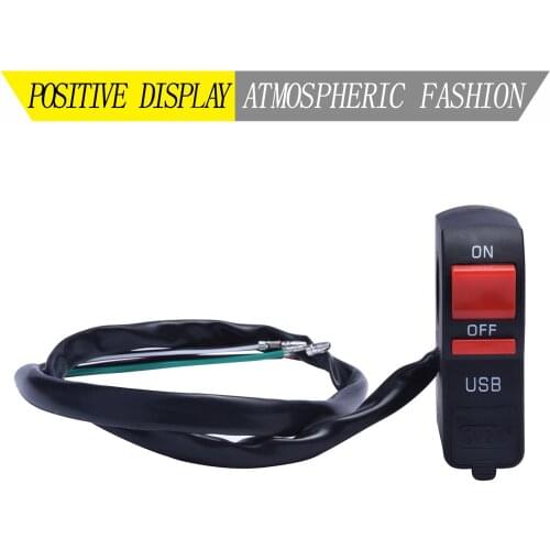 Universal Motorcycle switch USB car charger Handlebar Switch ON-OFF Button Switch DC12V For U5 U7 LED Head Lamp Angel Eyes Light