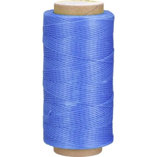 Uxcell Leather Sewing Thread 186 Yards 210D/1mm Polyester Waxed Cord for Manual Sewing, Sapphire Blue