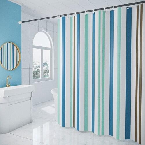 Waterproof Shower Curtain Thicken Stripe Bathroom Screens With Hook Mildew Proof Durable Bathtub Curtains Bathroom Home Decor