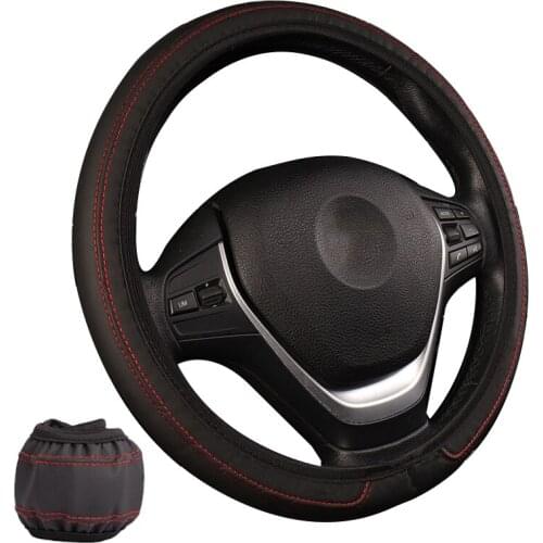 High-Quality Artificial Leather Car Steering Wheel Cover Without Inner Ring Fit For 37-38CM/14.5" -15" M Size Anti-Slip Wrap