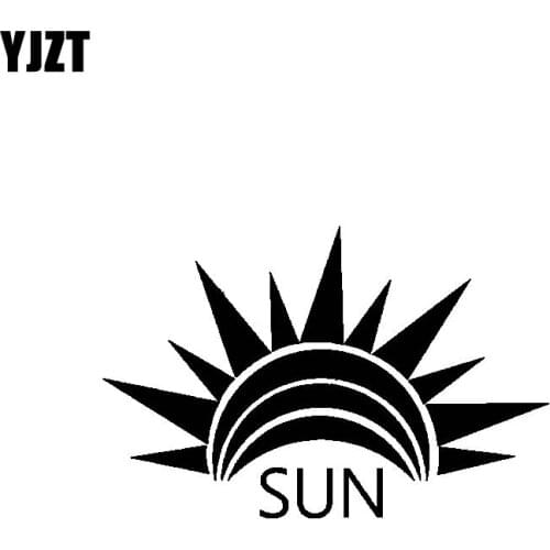 YJZT 15.4CM*10.1CM Minimalist Nifty Original Sun Beautiful Vinyl Decal Car Sticker Black/Silver C19-1623