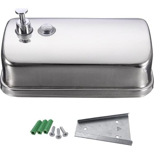 1pc 500ML Stainless Steel Wall Mounted V Bathroom Kitchen Lotion Pump Liquid Soap Shampoo Soap Dispenser Box