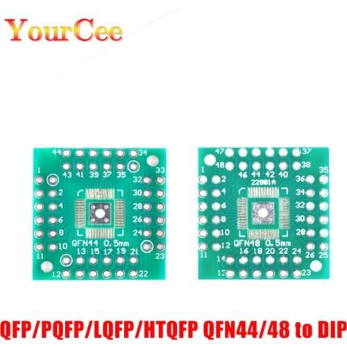 10pcs 0.5mm QFP/PQFP/LQFP/HTQFP QFN44/48 turn DIP Adapter plate