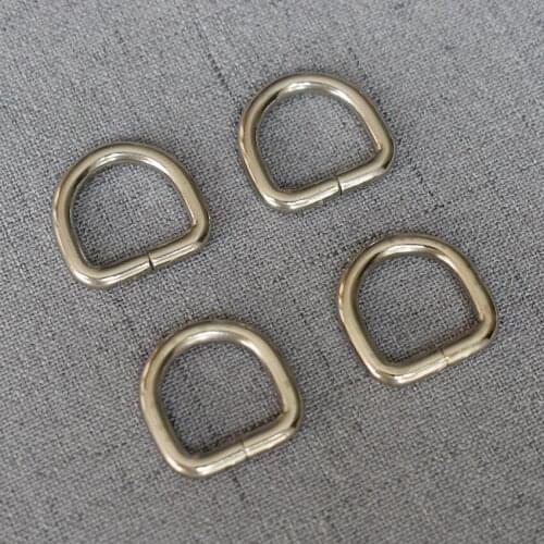 10 Pcs/Lot 15mm Silver Metal D Ring Use For DIY Bag Strap Belt Handle Shoulder Webbing Leather Craft Accessories