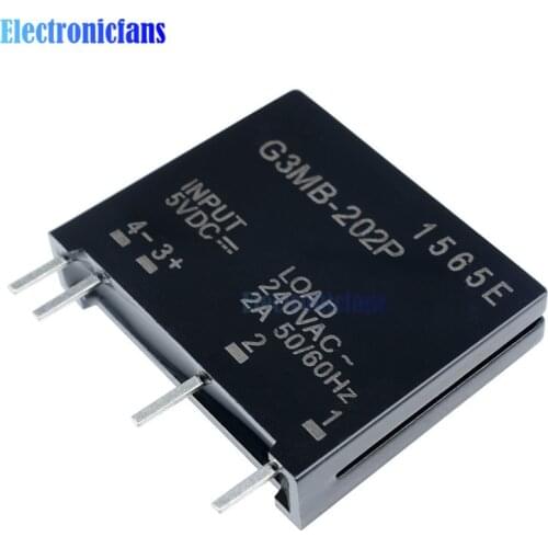 10PCS Relay Module G3MB-202P G3MB 202P DC-AC PCB SSR In 5V DC Out 240V AC 2A Solid State Relay Module For Arduino