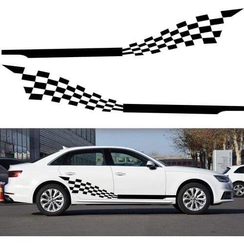 215x30cm Both Sides Car DIY Checkered Flag Stickers Racing Stripes Wrap Vinyl Film Car Stickers Vinyl PVC Auto Parts