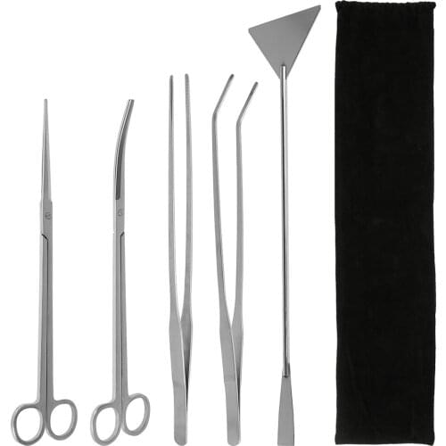 5 Pcs Aquarium Tank Aquascaping Tools Plants Tweezers and Scissors Grass Stainless Steel Cleaning Tools for Aquarium Maintenance