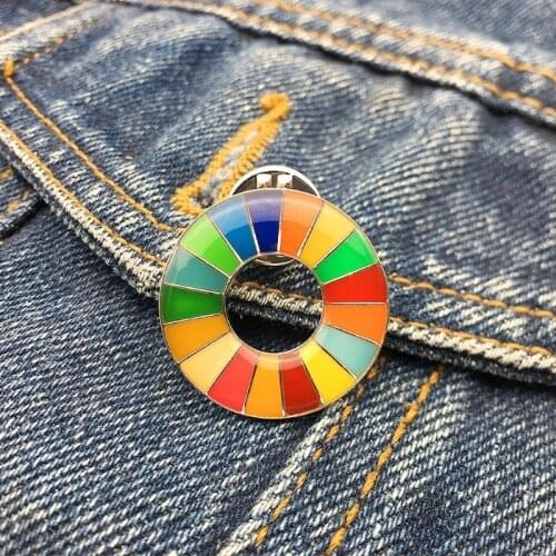 The Sustainable Development Goals Brooch United Nations SDGs Rainbow Pin Badge Fashion Jewelry