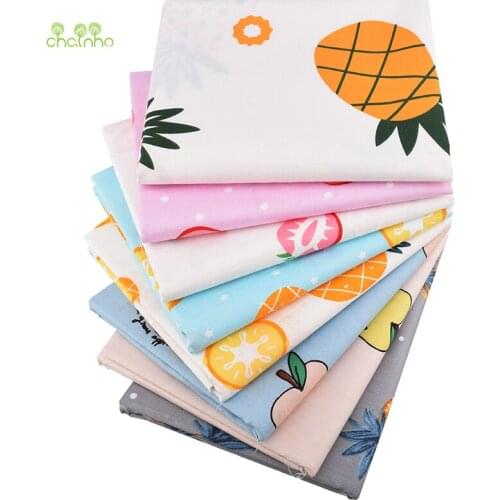 Chainho,New Fruit Pattern Series,Printed Twill Cotton Fabric,For DIY Quilting Sewing Baby&Childrens Sheet,Pillow,Material,CC296