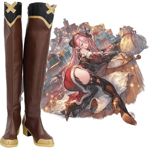 GBF MAO Shoes Cosplay Granblue Fantasy MAO Cosplay Boots Brown Shoes Custom Made