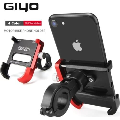GIYO 4 Color Bike Phone Holder Aluminum Alloy MTB Road Bicycle Handlebar Clip Stand Mount Bike Smartphone Holder Support