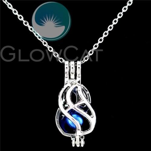 K903 Twist Geometric Beads Cage Perfume Essential Oil Diffuser Stone Pearl Cage Locket Necklace Pendants for Oyster