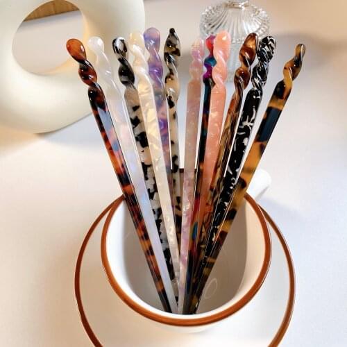 Fashion Chinese Style Hair Sticks Vintage Acetate Chopstick Women Hairpins Hair Clips Pins Wedding Hair Jewelry Accessories