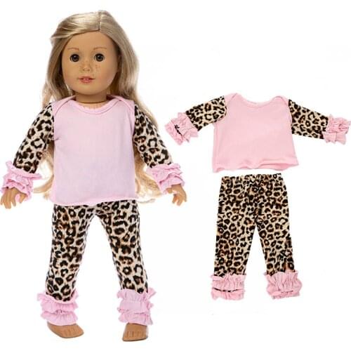 Fashion Leopard-print clothes Fit for 18 inch American Girl Doll and Doll accessories Children best Gift
