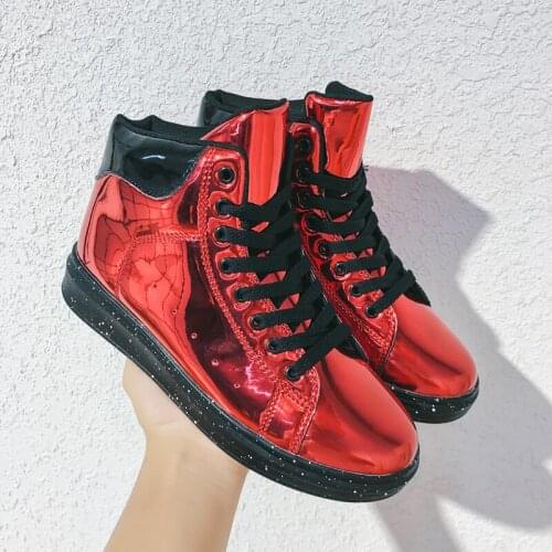 Sooneeya High Top Patent Leather Casual Shoes Men Glitter Luxury Boots Male Driving Shoes Brand Designer Bling Leather Shoes