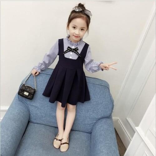 2020 new girl baby spring autumn Kids dress children party birthday splice dresses clothing