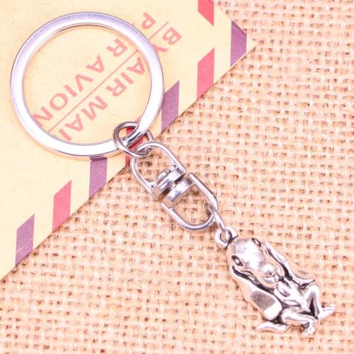New Fashion Keychain 25x14mm hound dog Pendants DIY Men Jewelry Car Key Chain Ring Holder Souvenir For Gift