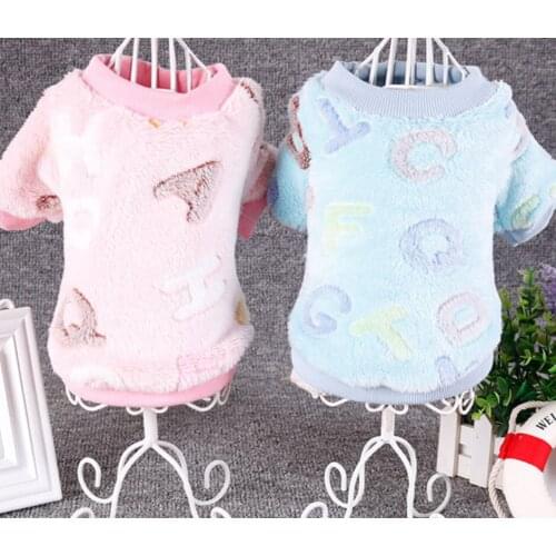 Chihuahua Puppy Clothes for Small Dogs Pink Fleece Soft Dog Clothing Outfit Pajamas Winter Pug Pet Clothes Blue S M L for Yorkie