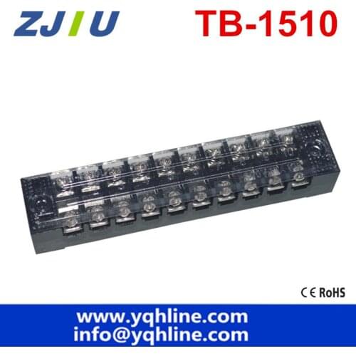 Wholesales! 10 pcs/lot TB-1510 600V 15A Double Rows Cover Guard 10 Position Terminal Blocks new brand free shipping