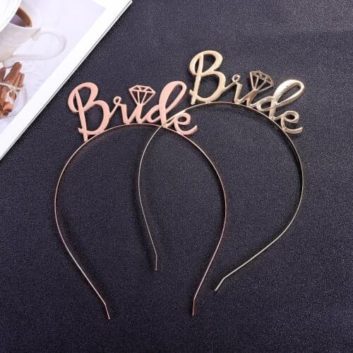 Bride to Be Headband Rose Gold Alloy Girl Hair Accessories Bridal Shower Bachelorette Hen Party Wedding Decoration Supplies