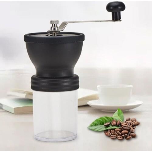 Transparent Hand Grinder Adjustable Ceramic Core 304 Stainless Steel Washable Hand Coffee Machine Kitchen Appliance