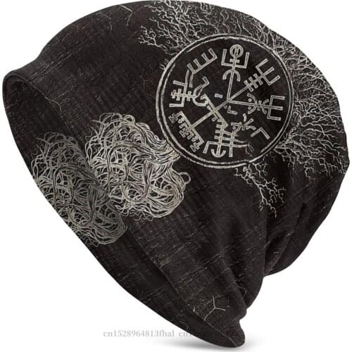 Vikings Ragnar Lothbrok Beanie Hats Vegvisir And Tree Of Knitting Hat Bonnet Special Skullies Beanies Caps Men Womens Earmuffs