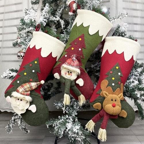 Christmas Decorations Christmas Socks Gift Bags Santa Claus Socks Pendant Ornaments