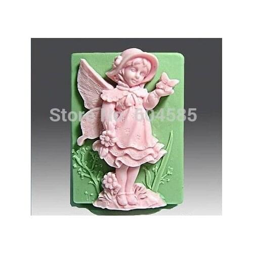 New Fairy in hat Craft Art Silicone Soap mold Craft Molds DIY Handmade soap molds