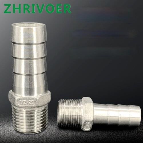 304 Stainless Steel Pagoda Joint Hexagon Water Pipe Hose 6/8/10/12mm/-1 / 2 / 3 / 4 Water Heating Accessories