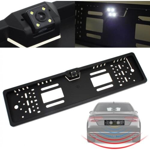 Universal Night Vision Car Rear View License Plate Frame Camera 4 IR Light 12V European Auto Reverse Backup Camera