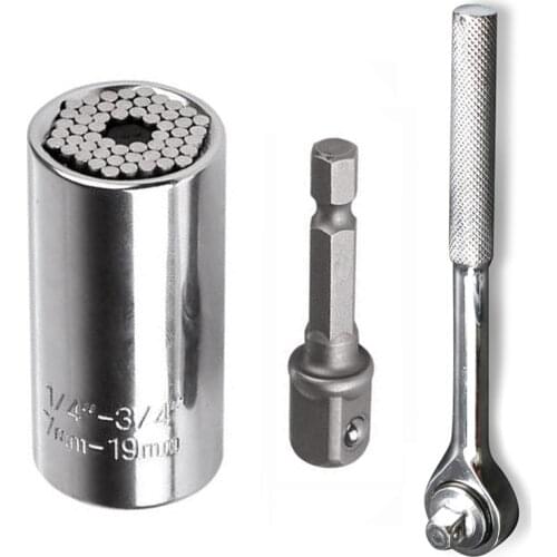 7-19mm Universal Socket Wrench Torque Sleeve Set Socket Sleeve Ratchet Spanner Power Drill Grip Bushing Hand Tools Kit