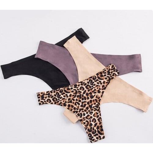 Ice Silk Women Panties Sexy G String Thong Seamless Underwear T Back Candy Color Girls Briefs Underpants Plus Size M-XL