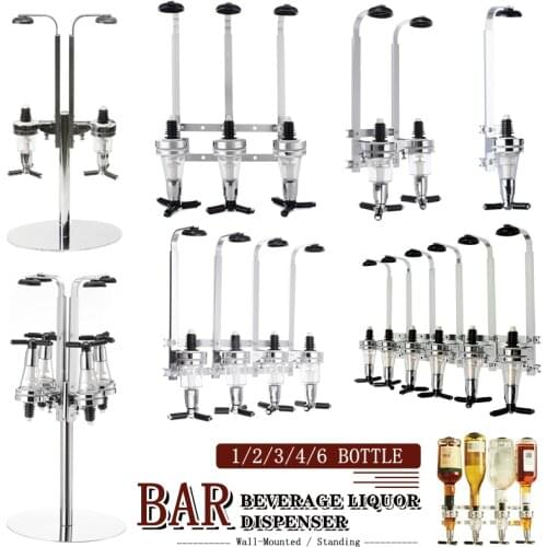 1/2/3 Bottle Bar Beverage Liquor Dispenser Holder Alcohol Drink Shot Wall Mounted 1-3 Station Beer Wine Pourer Divider Dispenser