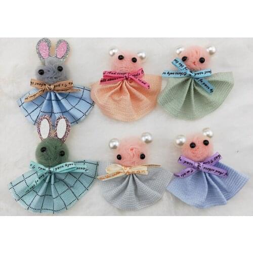 12pcs/lot 5.5 and 7.5cm high Rabbit Appliques for Children hair clip Accessories garment Accessories