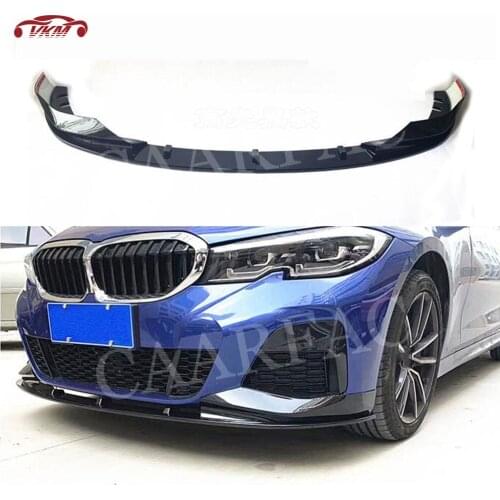 High Quality ABS Black Front Lip Spoiler Splitters For BMW 3 Series G20 2019 2020 3D Style Bumper Guard 2 PCS/Set