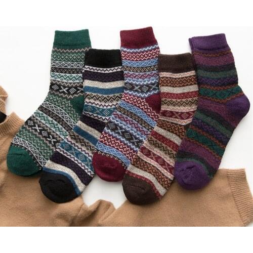 5 Pairs Of Womens Socks Winter Soft Warm Cold Knit Wool Cotton Women Socks Casual High Quality Socks calcetines termicos de muje