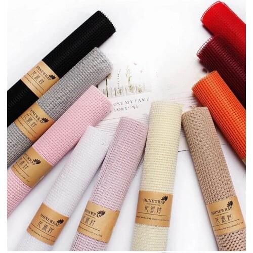 50cm*5Y/Roll Square mesh bouquet flower art hard yarn net flower outer material Florist wrapped yarn net grid wrapped yarn net