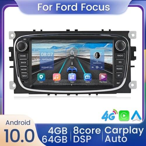 7 inch Android 10 Car Radio For Ford Focus 2 II Mondeo S-MAX C-MAX Galaxy Multimedia Video Player GPS Navigation DSP no 2din DVD