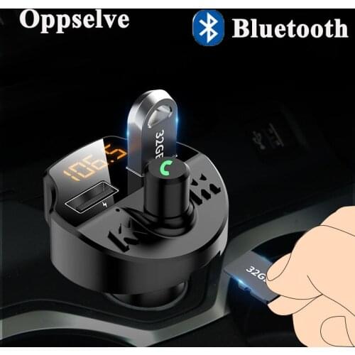 USB Car Phone Charger FM Modulator Bluetooth Audio Receiver Transmitter LED Display MP3 Player Car Charger for Huawei Samsung