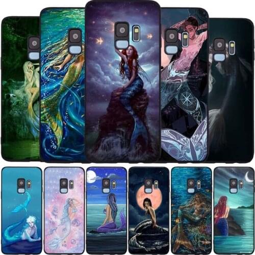 Mermaid Legend black Soft phone Case For Samsung S20 S10 S9 S8 S7 edge Plus Lite Note 8 9 10 A6 A7 A8 A9 2018 Cover