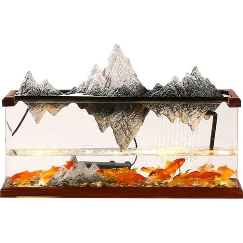 Flowing Water Ornaments Creative Decoration Living Room Rockery Fountain Desktop Fish Tank Fortune Landscape New Home Gift