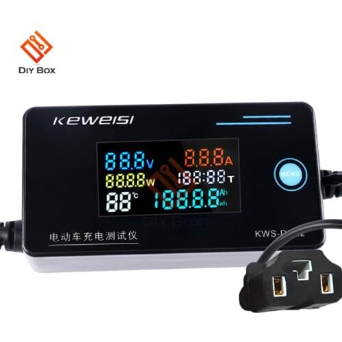 Electric Vehicle Charger Detector Test Voltage Current Meter Accumulative Power Temperature Measurement 4-120V 0-10A